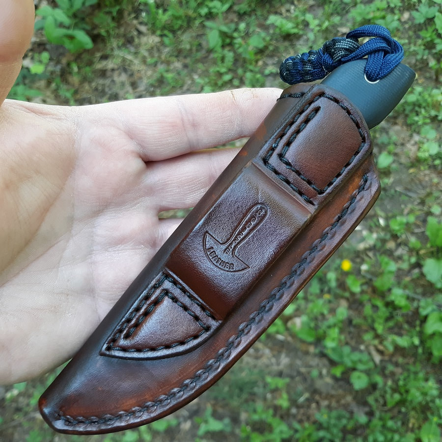 Custom leather knife sheath